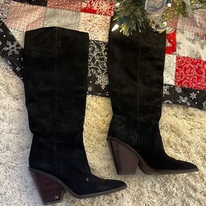 Sam Edelman below the knee black suede boots